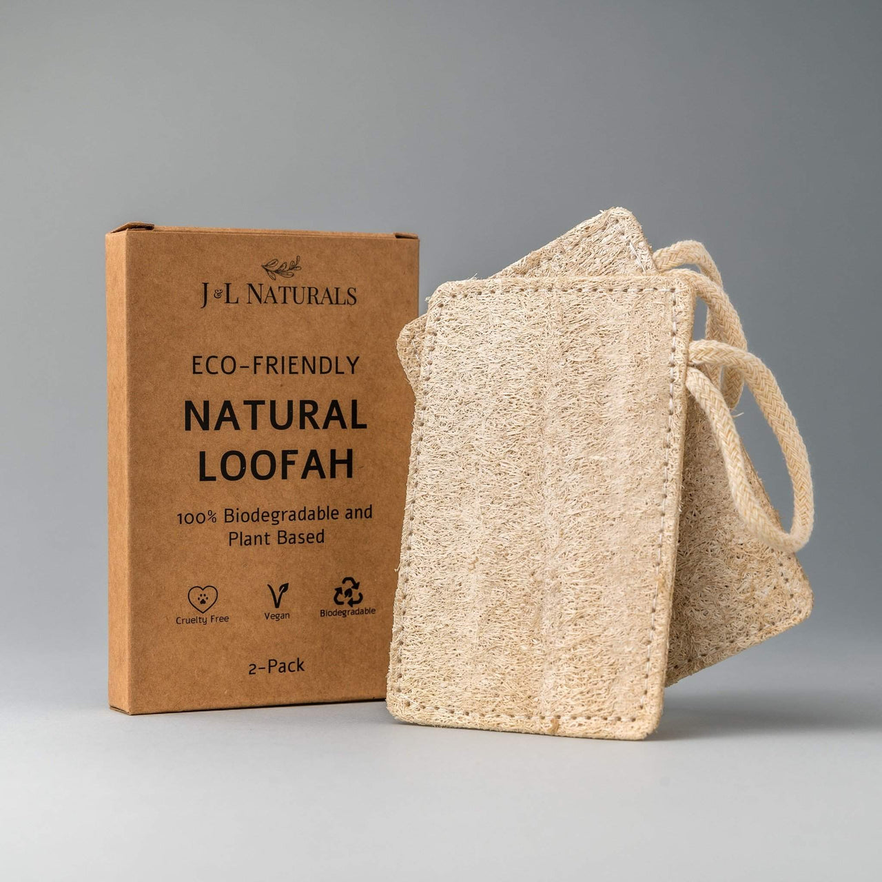 J & L Naturals - Natural Loofah Pad 2-Pack - 2 PCS. -