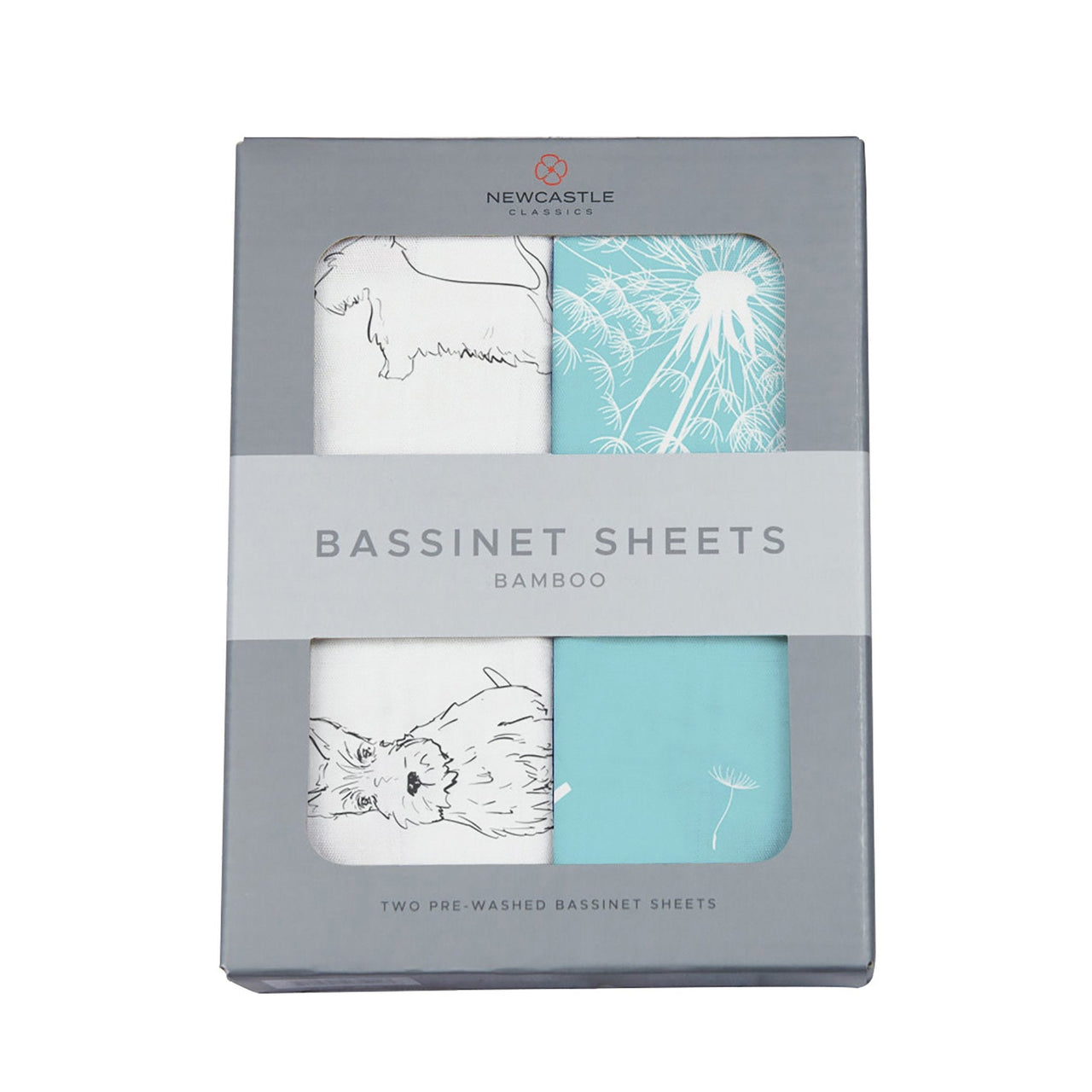 Newcastle - Corgi and Dandelion Seeds Bamboo Changing Pad Cover/Bassinet Sheets -