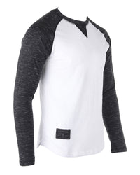 Thumbnail for Men Athletic Fit Baseball Retro Contrast Long Sleeve Raglan T-Shirt - 1 COLOR -