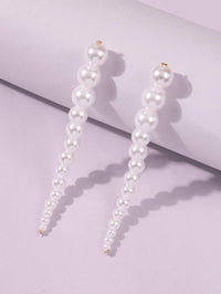 Thumbnail for BCNY - Elegant Line of Pearl Drop Earrings -