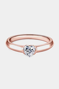 Thumbnail for Moissanite 925 Sterling Silver Heart Solitaire Ring