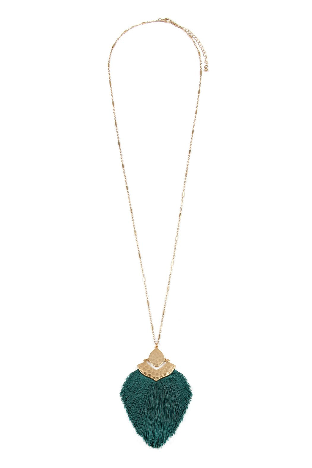 Arrow Shaped Tassel Pendant Linked Necklace - 10 COLORS -