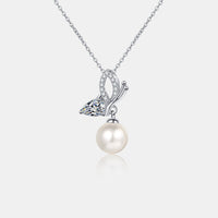 Thumbnail for Natural Pearl Pendant Moissanite 925 Sterling Silver Necklace