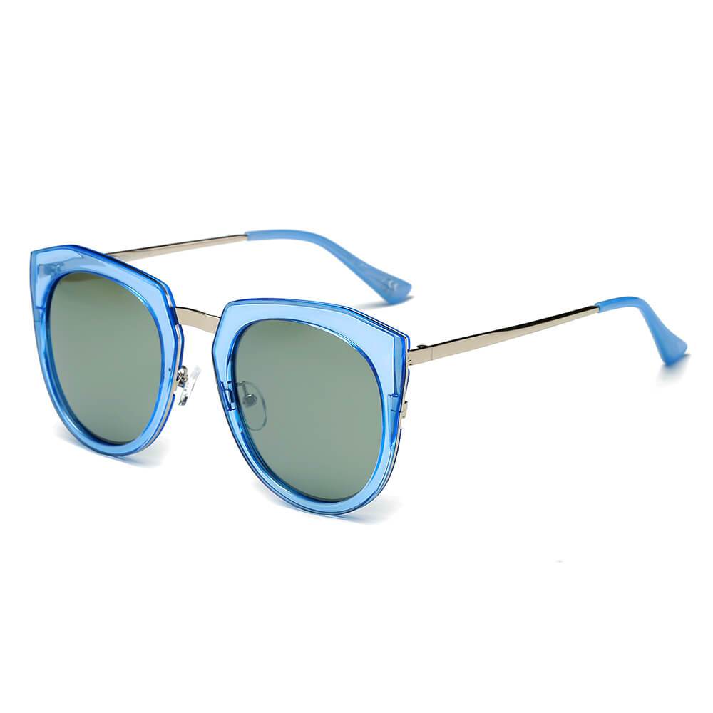 Ferndale | CA12 - Mirrored Polarized Lens Oversize Cat Eye Sunglasses - 6 COLORS -