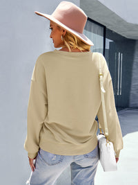 Thumbnail for Women’s Solid Color Loose Fit Crewneck Sweatshirt - K - 4 COLORS -