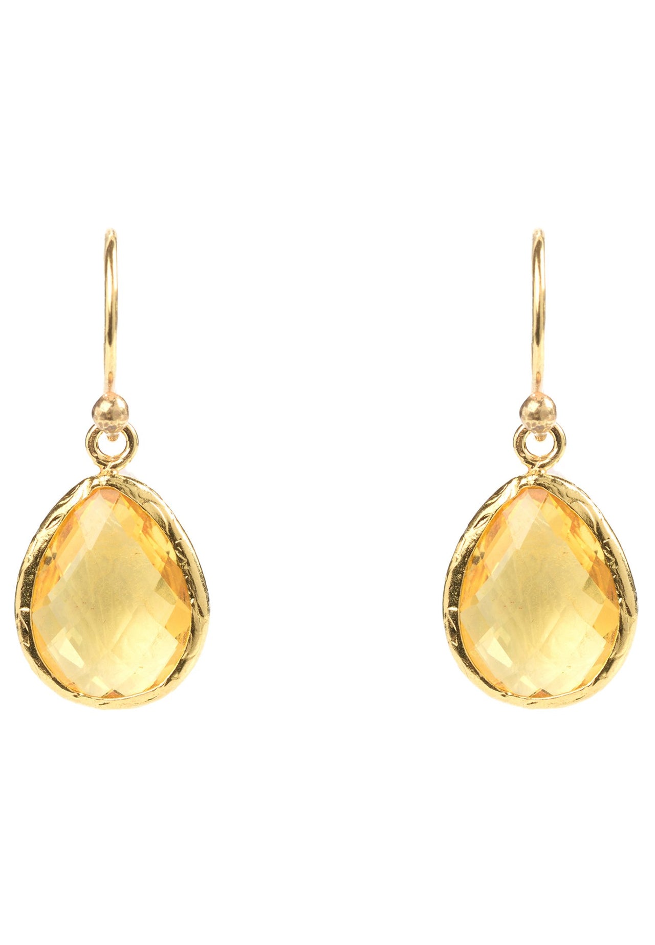 LATELITA - Petite Drop Earring Citrine Hydro Gold -