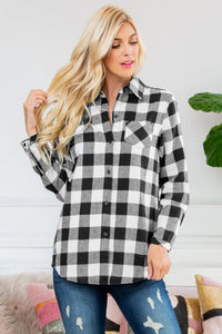 Thumbnail for Riah Fashion - Sherpa Lined Plaid Flannel Top - 5 COLORS -