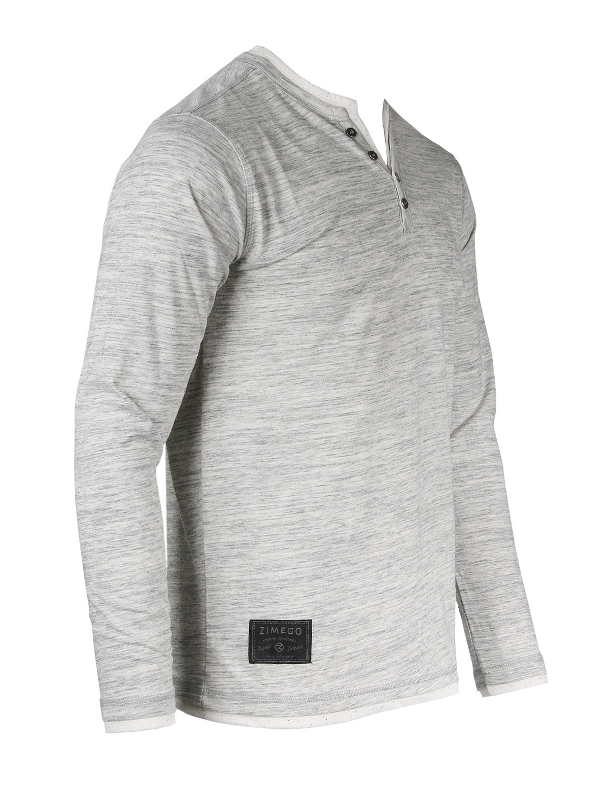 Men’s Long Sleeve Double Layered Y-Neck Fashion Henley - 1 COLOR