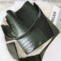 Thumbnail for Blake Shoulder Bag - Olive Croc - 1 COLOR -