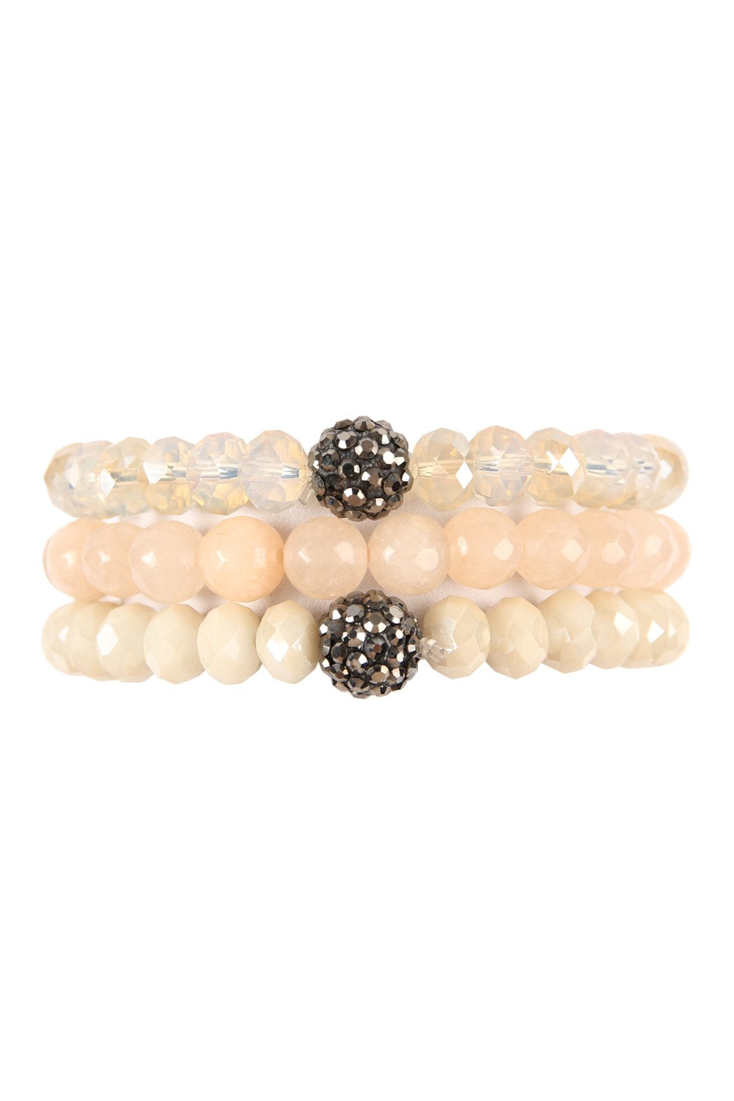 Glass and Natural Stone Bracelet Set - 9 COLORS -