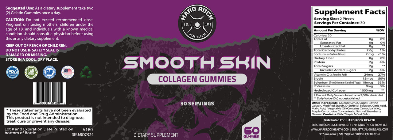 Smooth Skin Collagen Gummies With Vitamin C - 60 Gummies