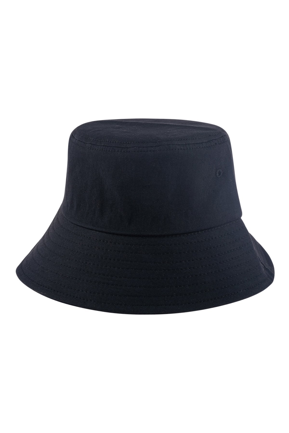 Riah Fashion - Black Plain Bucket Hat - 1 COLOR -