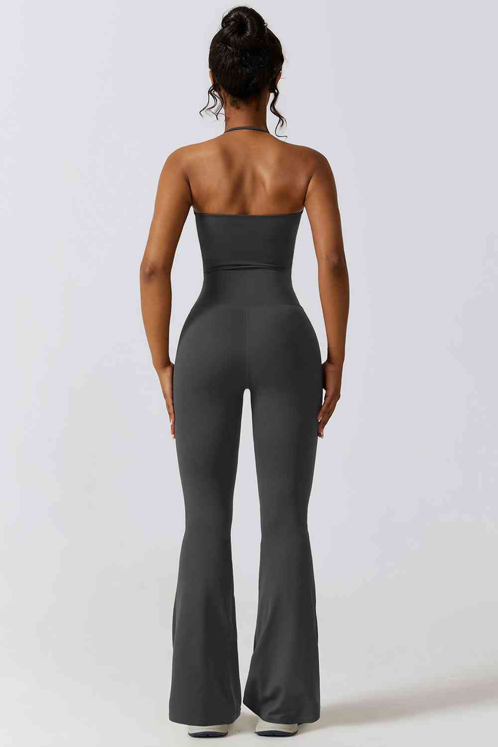 Halter Neck Flare Sport Jumpsuit - T - 4 COLORS -