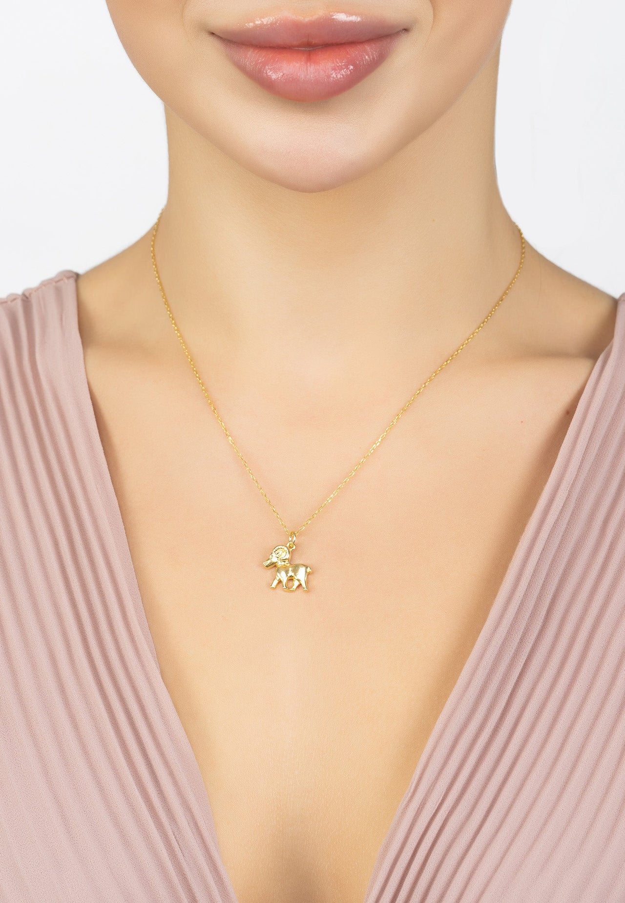 Zodiac Star Sign Necklace Gold Aries -