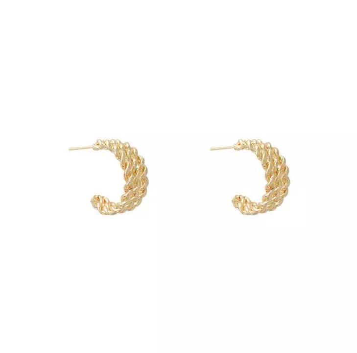 Triple Braided Hoop Earrings -