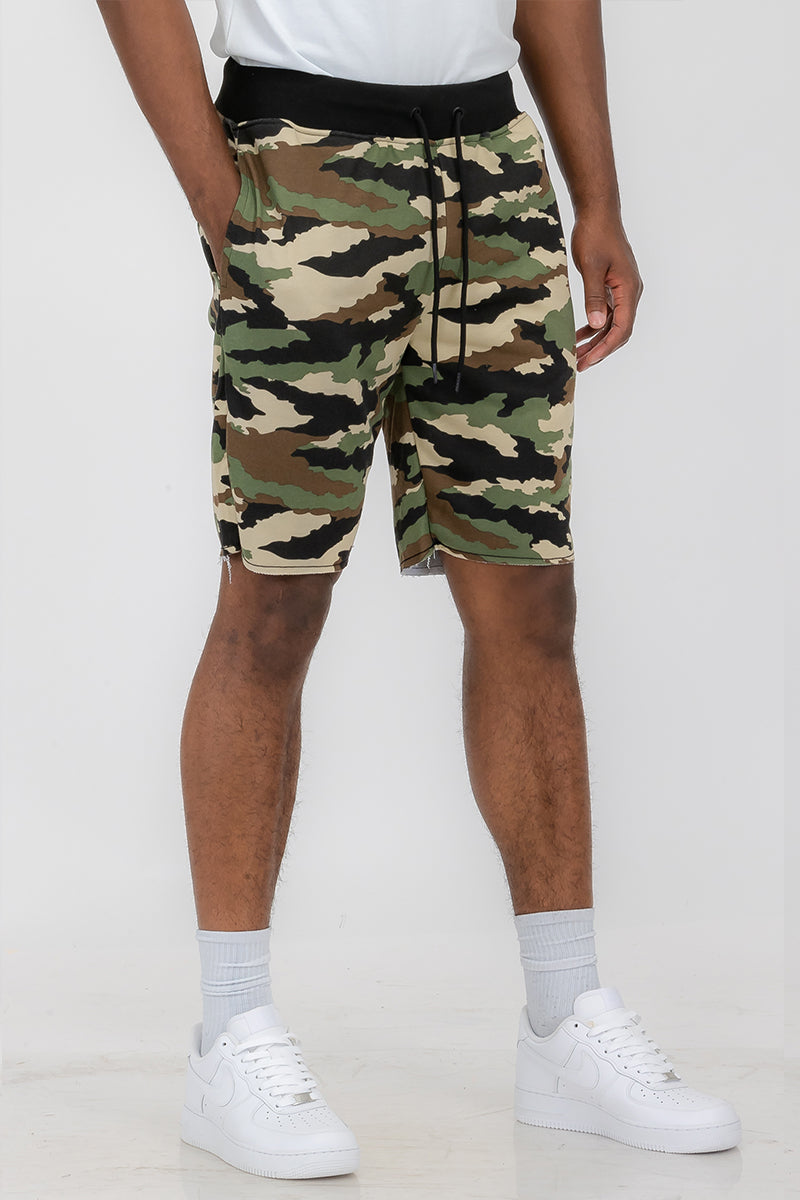 Raw Cut Cotton Shorts - 1 CAMO COLOR -