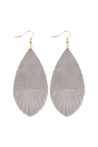 Thumbnail for Grunge Tone Fringe Drop Leather Earrings - 12 COLORS -