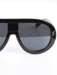 Thumbnail for Curved & Chic Aviator Black Sunglasses - 1 COLOR