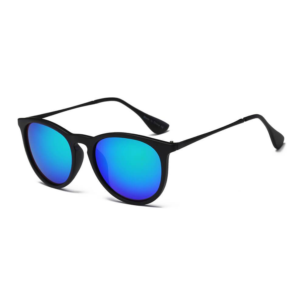 Ames | D35 - Retro Vintage Inspired Horned Keyhole Round Sunglasses - 4 COLORS -