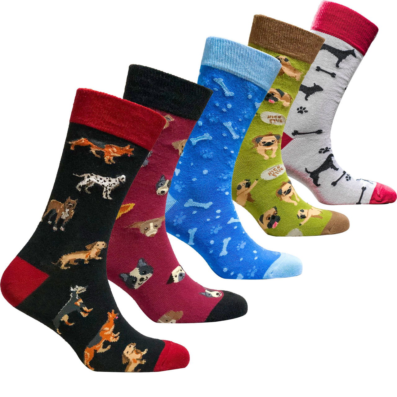 Men's Dogs Socks - 5 PACK -