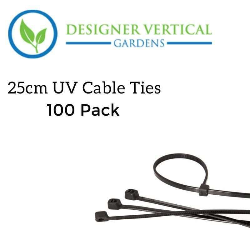 5 X 25cm UV Cable Ties (Wire, Mesh or Surfaces With Holes) - 100 Pack (500 Total) -