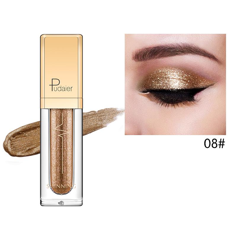 Pudaier Glitter & Glow Liquid Eyeshadow - Color # 08 Dark Brown - 1 COLOR -