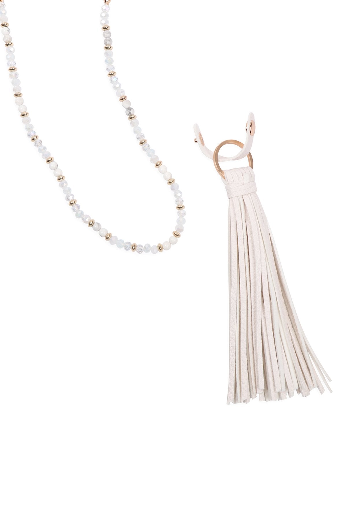 Riah Fashion - Leather Tassel Necklace - 8 COLORS -