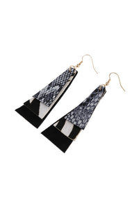 Thumbnail for Animal Print Layered Leather Trapezoid Hook Earrings - 5 STYLES -