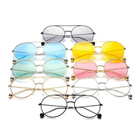 Thumbnail for Eureka | Round Tinted Lens Aviator Glasses Balled Sunglasses - 8 COLORS -