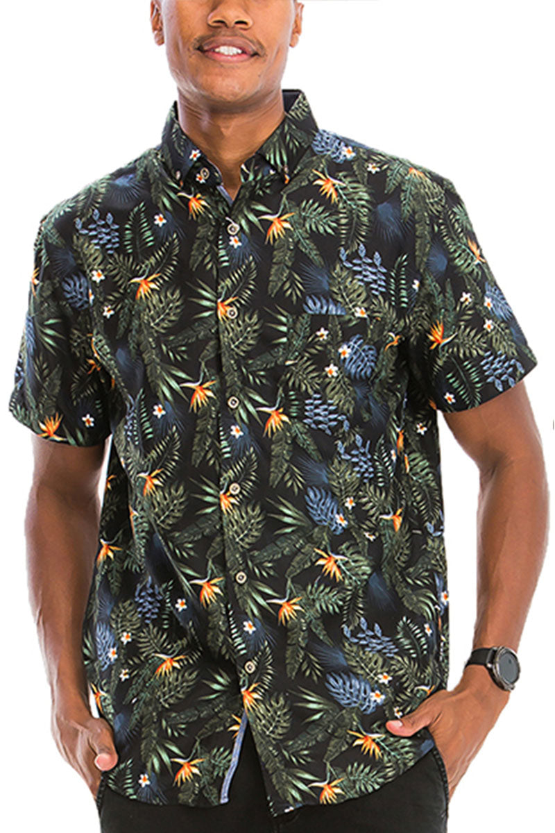 WEIV - Digital Print Hawaiian Short Sleeve Shirt -