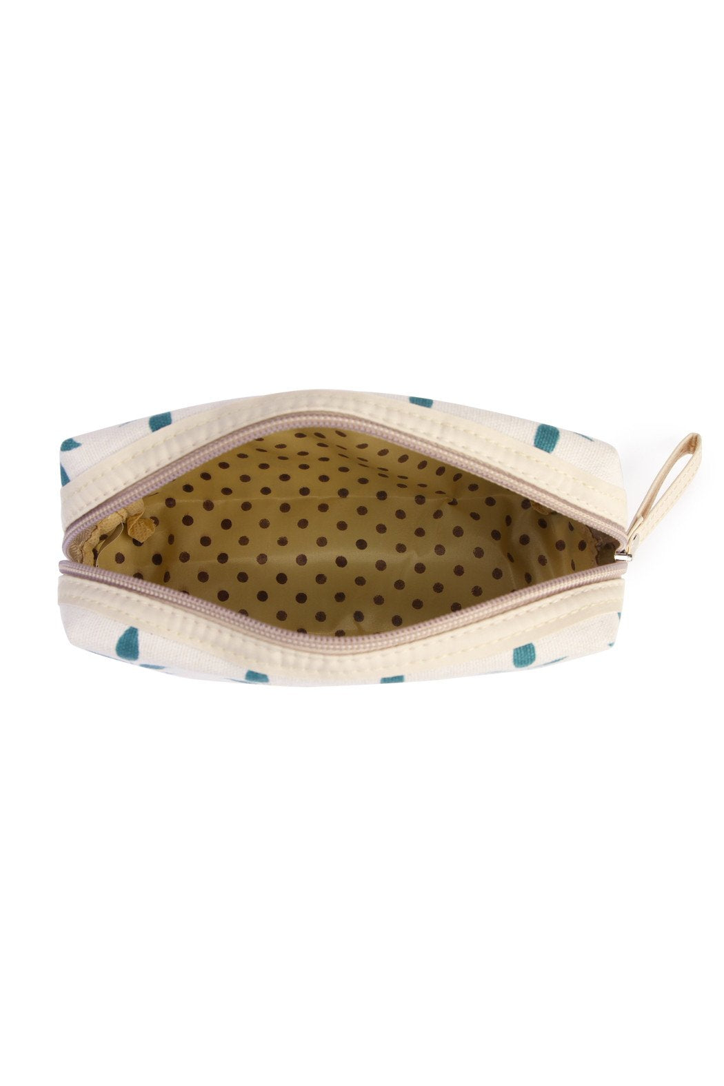 Riah Fashion - Blue Leaf Art Cosmetic Pouch - 1 COLOR -