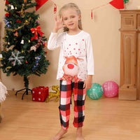 Thumbnail for KIDS Reindeer Top and Plaid Pants Set - T -