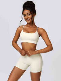 Thumbnail for Sport Bra and Wide Waistband Shorts Set - 2 PCS. - T - 5 COLORS -