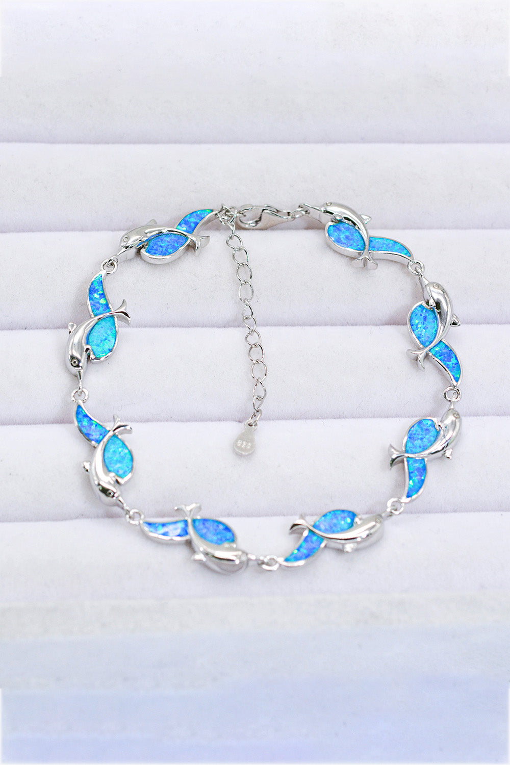 Opal Dolphin 925 Sterling Silver Bracelet - T - 1 COLOR -