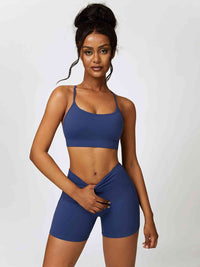 Thumbnail for Sport Bra and Wide Waistband Shorts Set - 2 PCS. - T - 5 COLORS -