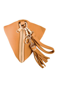 Thumbnail for Riah Fashion - Pyramid Shape Tassel Wristlet Leather Bag - 15 COLORS -