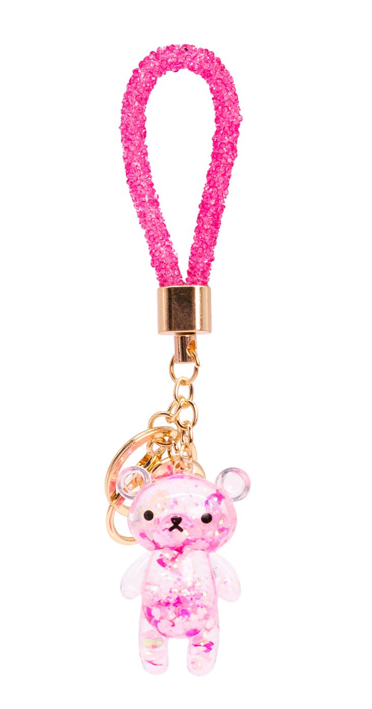 Glitter Bear Keychain - Pink - 1 COLOR -