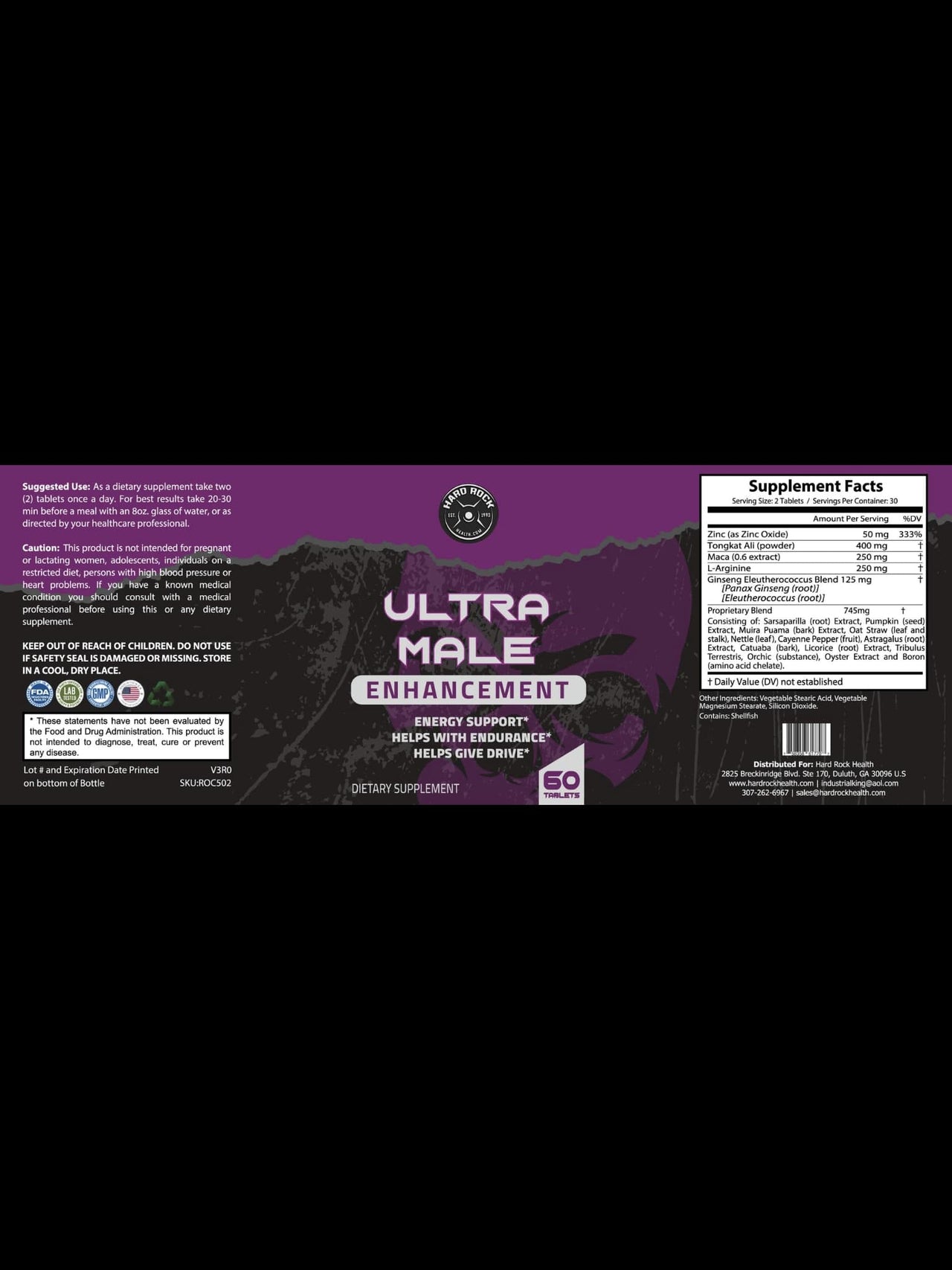 Ultra Male Enhancement - Natural Male Enhancing Supplement (60 Tablets)