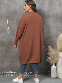 Thumbnail for Plus Size Only Long Sleeve Pocketed Cardigan - T - 9 COLORS -