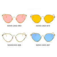 Thumbnail for Lisle | Women Fashion Round Wire Art Cat Eye Sunglasses - 4 COLORS -