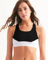 Thumbnail for Chaluisant - Graphic Chess Black & White Women's Seamless Sports Bra -