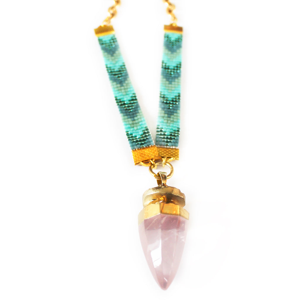 Shh by Sadie - St Tropez Crystal Quartz Necklace - Blue -