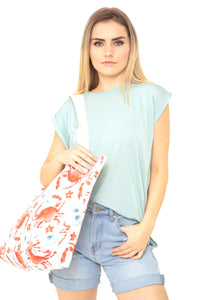 Thumbnail for Riah Fashion - Crab Water Color Tote Bag - 1 COLOR