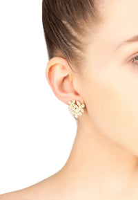 Thumbnail for LATELITA - Flowers Large Stud Earrings Gold -