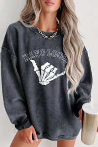 Thumbnail for Skeleton Hand Graphic Sweatshirt - T - 1 COLOR -