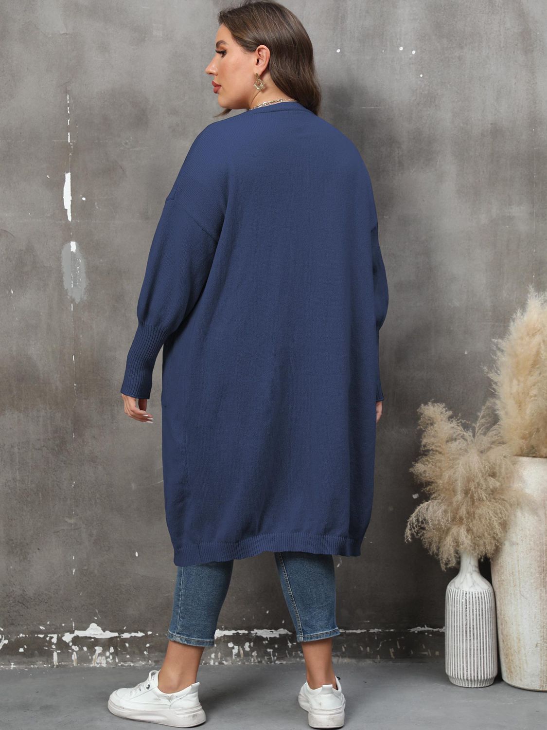 Plus Size Only Long Sleeve Pocketed Cardigan - T - 9 COLORS -