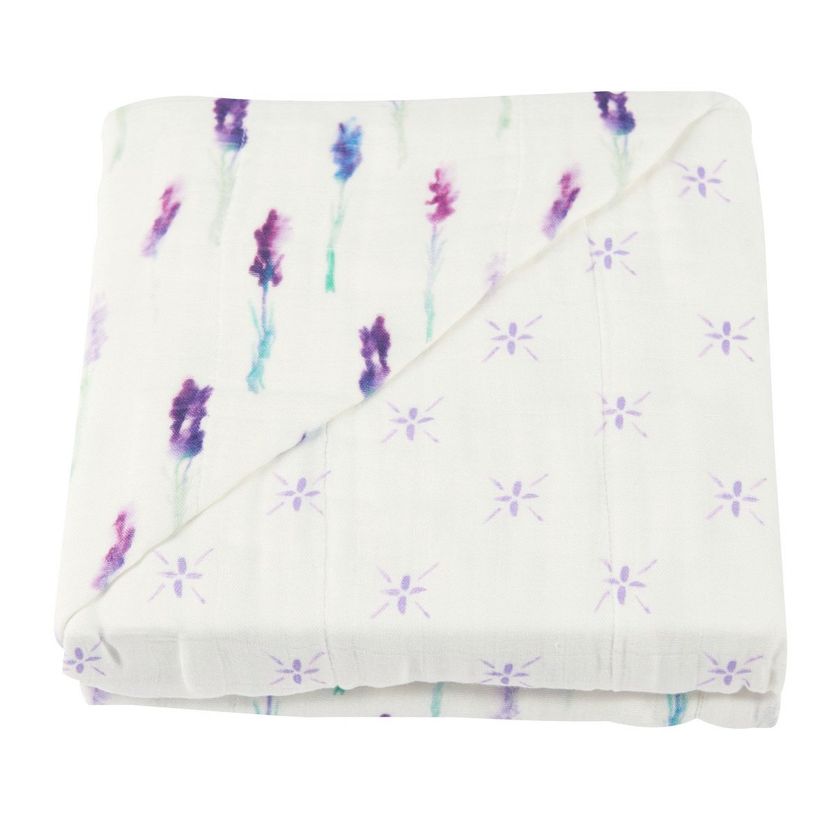 Lavender and Lavender Flower Bamboo Muslin Newcastle Blanket -