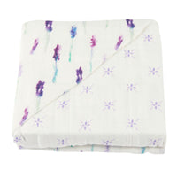 Thumbnail for Lavender and Lavender Flower Bamboo Muslin Newcastle Blanket -