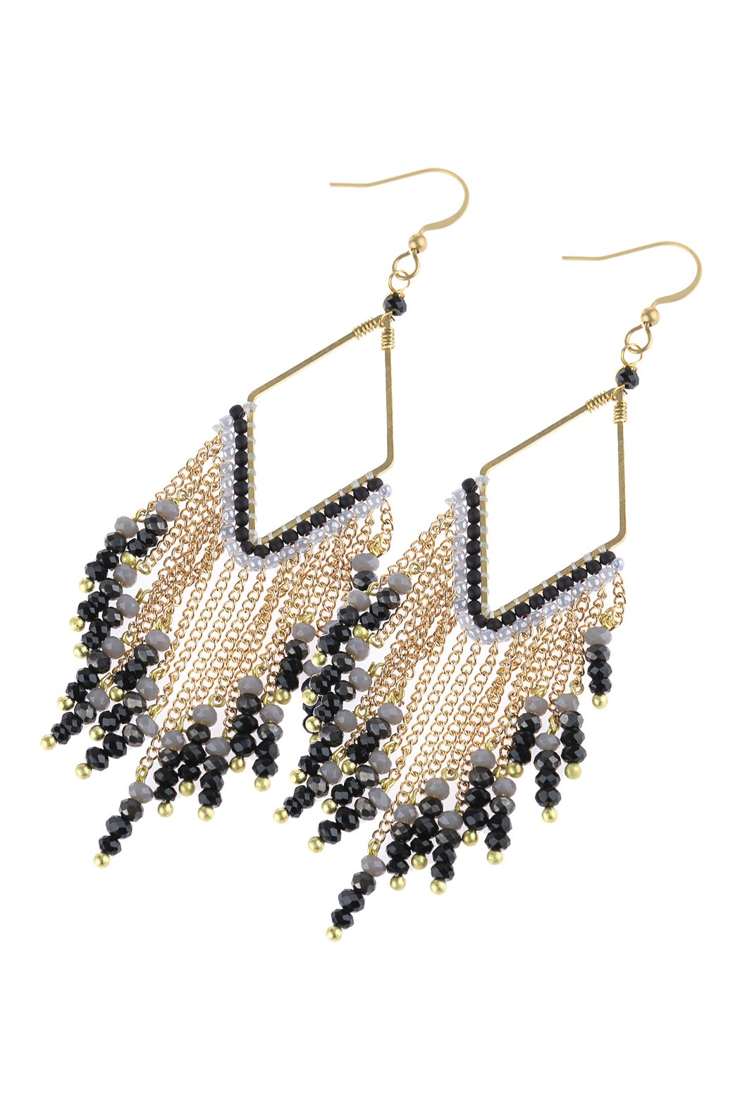 Riah Fashion - Dangle Beaded Earrings - 4 COLORS -