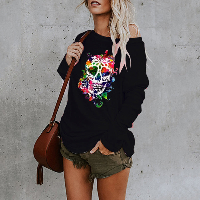 New personality skull long-sleeved top - K - 8 COLORS -